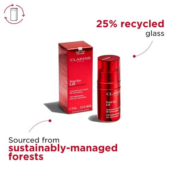 Clarins Total Eye Lift | Anti-Aging Eye Cream | Targets Wrinkles, Crow's Feet, Dark Circles, and Puffiness For a Visible Eye Lift in 60 Seconds Flat* | Ingredients Of 94% Natural Origin - Image 7