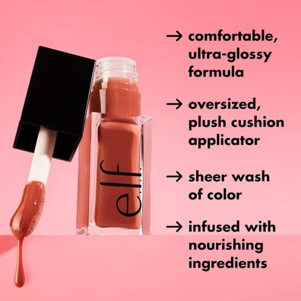 e.l.f. Glow Reviver Lip Oil, Nourishing Tinted Lip Oil For A High-shine Finish, Infused With Jojoba Oil, Vegan & Cruelty-free, Hot As Fudge - Image 5