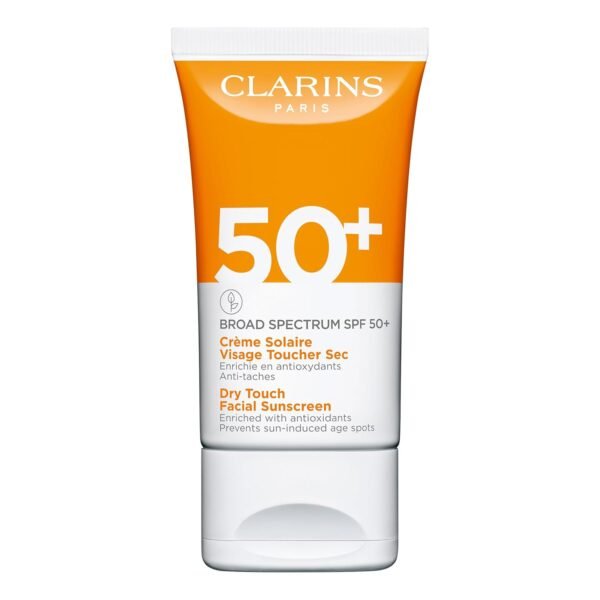 Clarins Dry Touch Face Sunscreen | Broad Spectrum SPF 50+ | UVA/UVB Protection | Lightweight and No White Cast | Enriched with Antioxidants | All Skin Types, including Sensitive Skin | 1.7 Ounces - Image 2