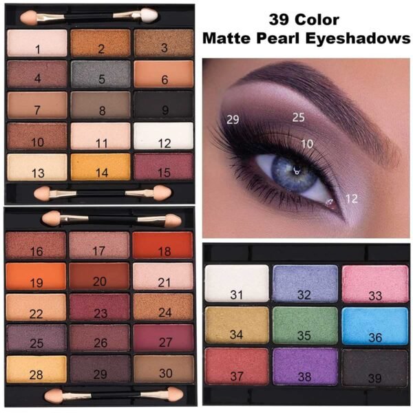 M 58 Color Professional Makeup Kit, makeup pallet,All In One Makeup Set for Women Girls Beginner,Include Eyeshadow Facial Blusher Eyebrow Powder Face Concealer Powder Eyeliner Pencil and a Mirror(331Y) - Image 5