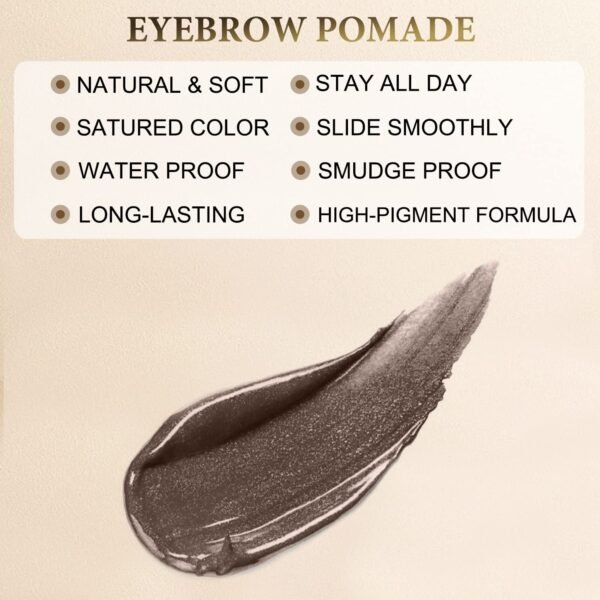 LAVONE Eyebrow Pencil Makeup Kit, with Waterproof 2-IN-1 Microblading Eyebrow Pen, Eyebrow Pomade, Eyeliner and Dual-ended Eyebrow Brush, Brow Pencil Kit for Natural Eyebrows - Dark Brown - Image 6