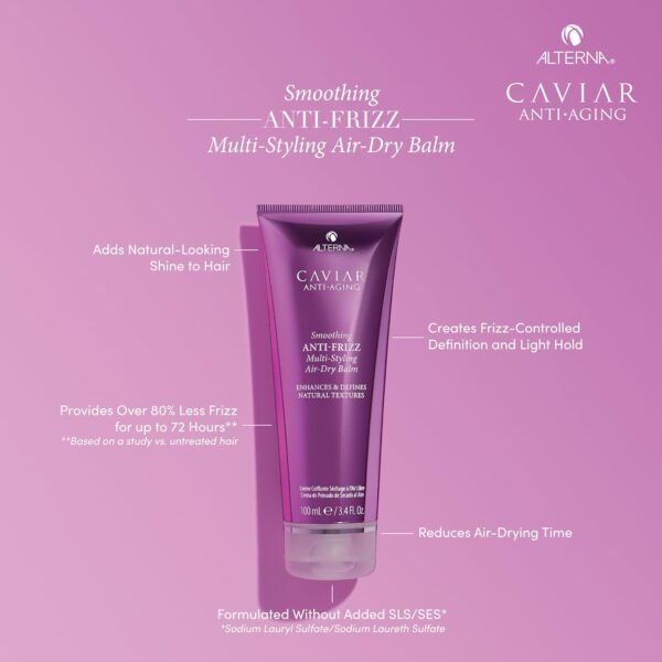 Alterna Caviar Anti-Aging Smoothing Anti-Frizz Multi-Styling Air Dry Balm, 3.4 Fl Oz | Controls Frizz With Light Hold | Adds Natural Shine | Sulfate Free - Image 3