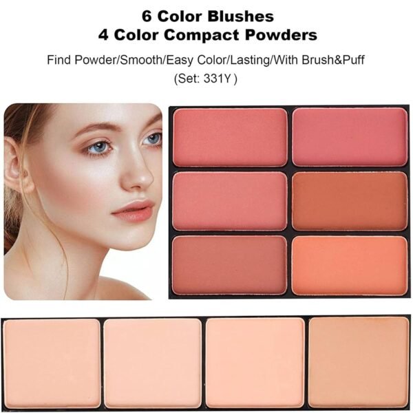 M 58 Color Professional Makeup Kit, makeup pallet,All In One Makeup Set for Women Girls Beginner,Include Eyeshadow Facial Blusher Eyebrow Powder Face Concealer Powder Eyeliner Pencil and a Mirror(331Y) - Image 6