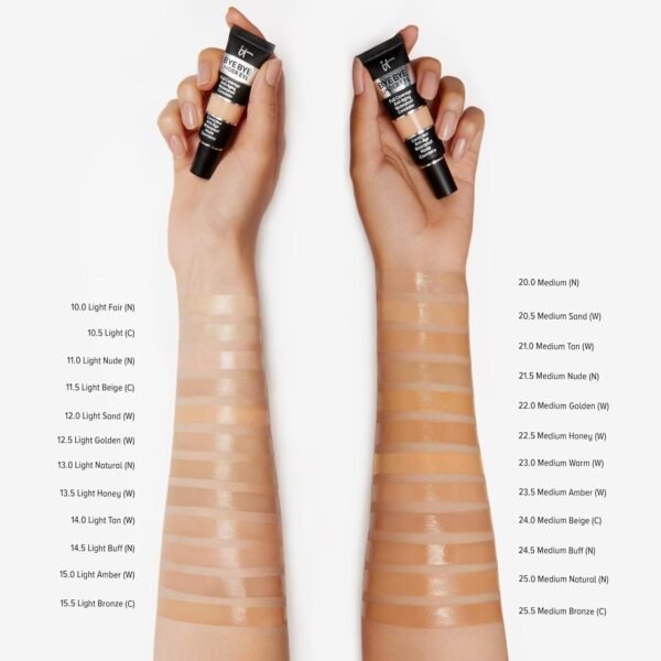 IT Cosmetics Bye Bye Under Eye Concealer Travel - Waterproof Full Coverage Concealer For Dark Circles, Fine Lines, Redness & Discoloration, Formulated with Hyaluronic Acid, Natural Finish – 0.11 fl oz - Image 7