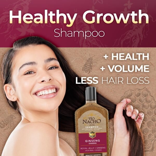 Tio Nacho Shampoo with Ginseng, Royal Jelly, Aloe Vera & Jojoba, Strengthening Hair Care to Reduce Loss & Breakage, Revitalizing, Nourishing Formula, 14 Fluid Ounces - Image 3