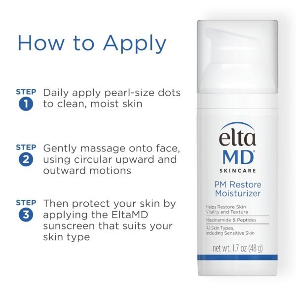 EltaMD PM Restore Face Moisturizer, Night Moisturizer for Face, Restores Skin Elasticity and Vitality Overnight, Safe For All Skin Types - Image 6