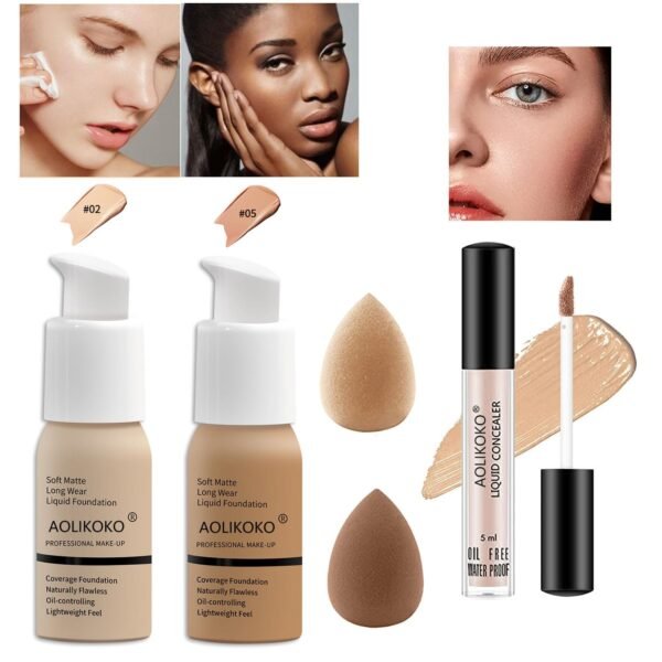 12-Color Pro Makeup Kit for Women - Eyeshadow, Foundation, Lipstick, Blush, Brushes, Eyeliner Stamp - Image 4