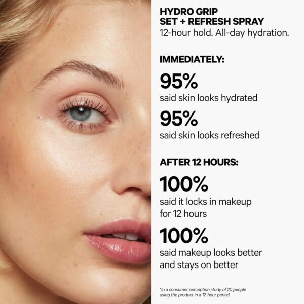 Milk Makeup Hydro Grip Set + Refresh Spray with Hyaluronic Acid – Sets Makeup + Hydrates Skin for Up to 12 Hours – Long-Lasting, Alcohol-Free Facial Mist for Dewy, Radiant Skin - Image 3