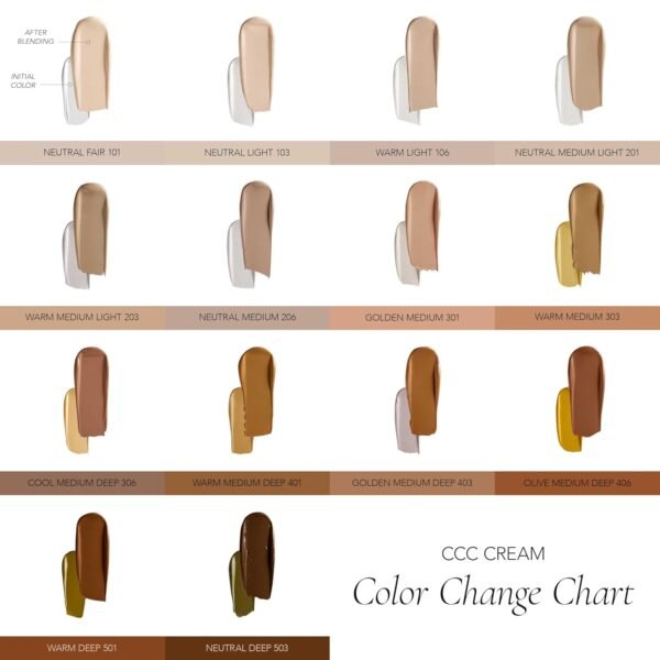 CLE Cosmetics CCC Cream (Neutral Medium Light 201 / SPF 50) - Color Correcting CC Cream with Sunscreen - Lightweight, Hydrating, Light to Medium Coverage Foundation - BB & CC Hybrid - 1 fl oz - Image 8