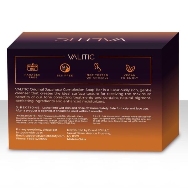 VALITIC Kojic Acid Dark Spot Remover Soap Bars with Vitamin C, Retinol, Collagen, Turmeric - Original Japanese Complex Infused with Hyaluronic Acid, Vitamin E, Shea Butter, Castile Olive Oil (3 Pack) - Image 4