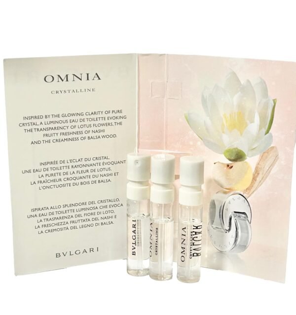 BVLGARI Omnia Crystalline Sample EDT 1.5 ml / 0.05 Fl Oz Women Perfume (Pack of 3) - Image 4