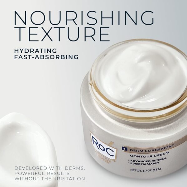 RoC Derm Correxion Neck Cream with Hyaluronic Acid and Advanced Retinol to visibly Tighten & Lift Horizontal Neck Lines, Facial Moisturiser to Contour Face, Neck + Jaw, (1.7 oz) with Retinol Packette - Image 8