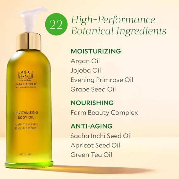 Tata Harper Revitalizing Body Oil, Moisturizing & Nourishing Body Oil, Natural Skincare, Natural Body Care, 125ml - Image 4