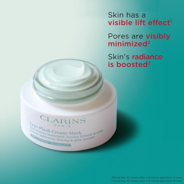 Clarins Cryo-Flash Face Mask | Visible Lift Effect in 10 Minutes* | Visibly Minimizes Pores | Boosts Radiance | Pro Like Results | All Skin Types - Image 5