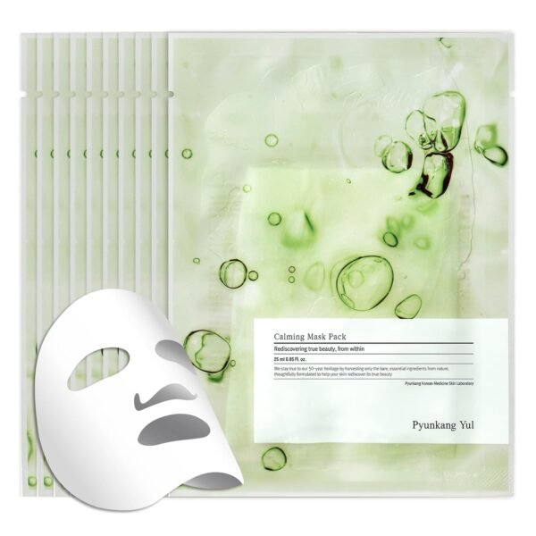 Pyunkang Yul Ceramide Calming Mask Pack 10 PCS - Korean Face Mask Skin Care Products, Beauty Face Mask Containing Panthenol, Hyaluronic Acid, Tea Tree, Shea Butter, Squalene and Cica, K-Beauty - Image 2