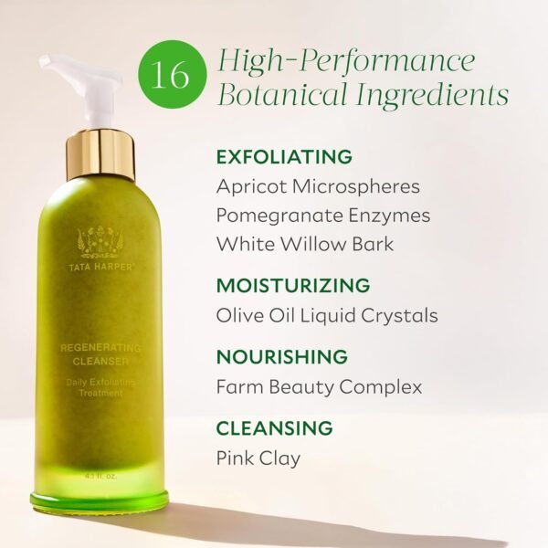 Tata Harper Regenerating Cleanser, Daily Exfoliating Cleanser, Daily Face Wash, Natural Skincare, 125ml - Image 4