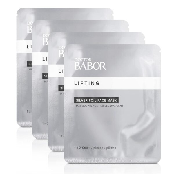 BABOR DOCTOR Lifting RX Silver Foil Mask, Hyaluronic Acid Sheet Mask Collagen Rebuilding and Protection Mask (4 Pack) - Image 2