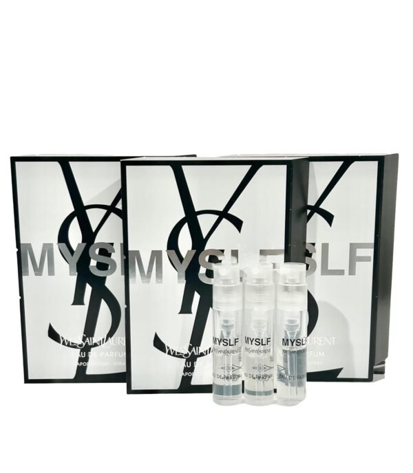 YVES SAINT LAURENT MYSLF YSL Sample Spray Perfume Trial Size Partially Filled Vials 1.2 ml / 0.04 fl oz (set of 3), Black - Image 2
