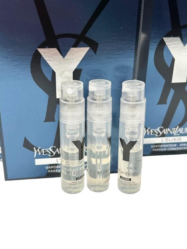 YVES SAINT LAURENT YSL Y Men Sample Perfume ELIXIR Spray Trial Size Partially Filled Vials 1.2 ml / 0.04 fl oz (set of 3), Black - Image 3