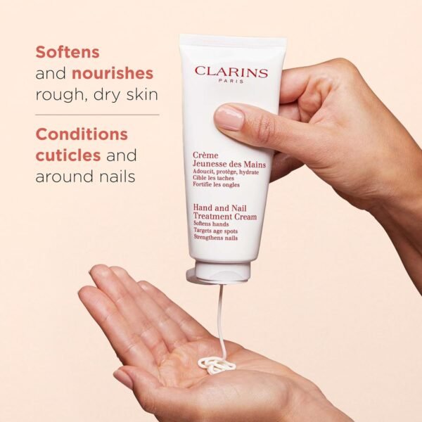 Clarins Hand and Nail Treatment Cream | Award-Winning | Softens, Nourishes and Shields Skin | Strengthens Nails and Conditions Cuticles | Natural Plant Extracts, Including Shea Butter - Image 3
