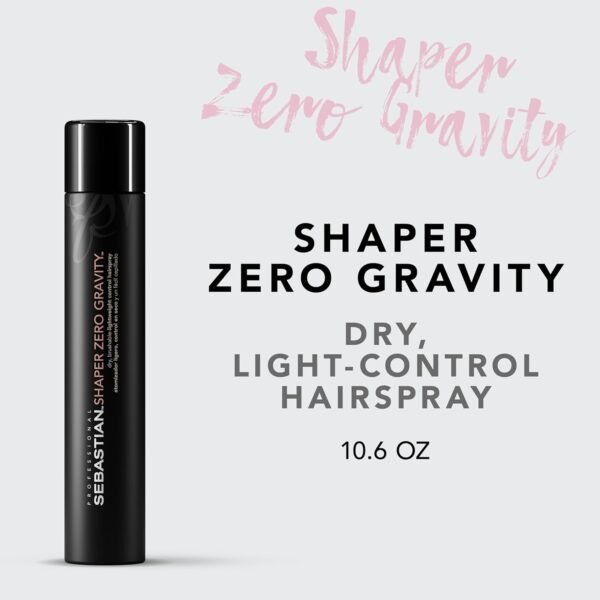 Sebastian Professional Shaper Zero Gravity Lightweight Hairspray | Brushable Lightweight, Flexible Hold | Fast Drying for Styling | For All Hair Types - Image 3