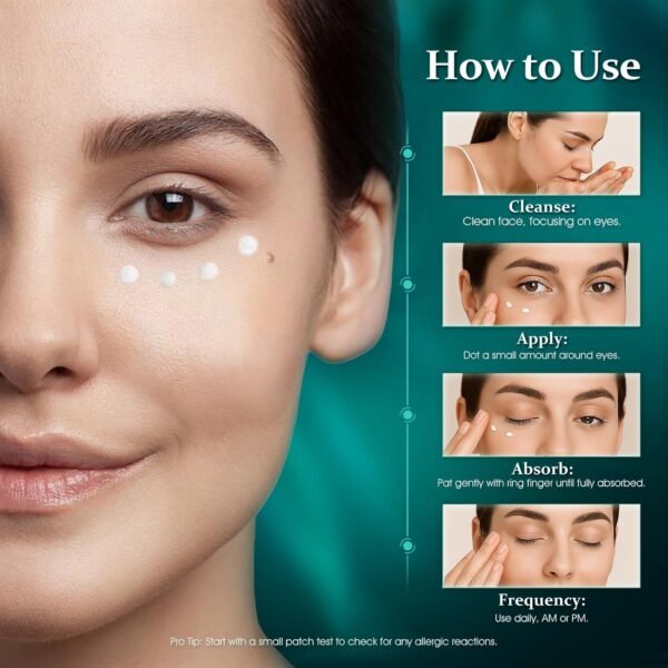 Advanced Eye Cream for Dark Circles - Targeted Solution for Wrinkles, Puffiness, and Firmness - Proven Efficacy with Cynanchum Atratum, and Natural Infusions (30ml) - Image 4