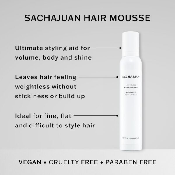 SachaJuan Hair Mousse Net wt. 189 g 200 ml 6.8 fl oz - Image 3