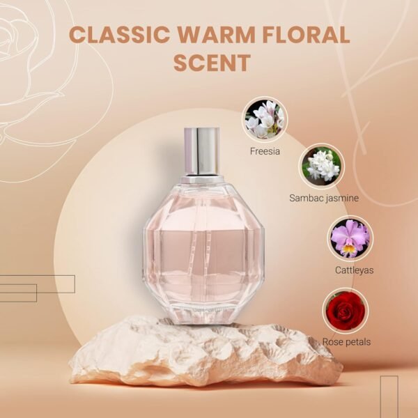 Womens Perfume, Eau de Parfum Natural Spray, Classic Warm Floral Scents of Rose Petals, freesia, Cattleya Orchids, 100 ml 3.4 fl oz - Image 6