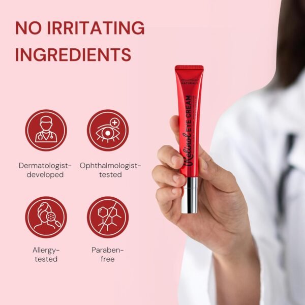 Retinol & Polypeptides Anti-Aging Eye Cream: Under Eye Treatment Reduces Wrinkles, Fine Lines, Dark Circles, Crow’s Feet & Puffiness – 0.85 Fl Oz - Image 8