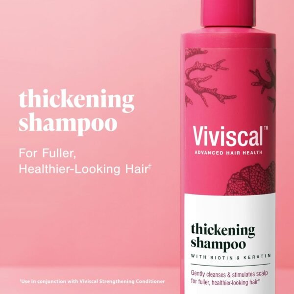 Viviscal Thickening Shampoo, Formulated With Biotin And Keratin, Fortified With Marine Collagen And Seaweed Extract, Strengthens And Reduces Breakage, Healthier Looking Hair 250ml (8.45 fl. oz.) - Image 3