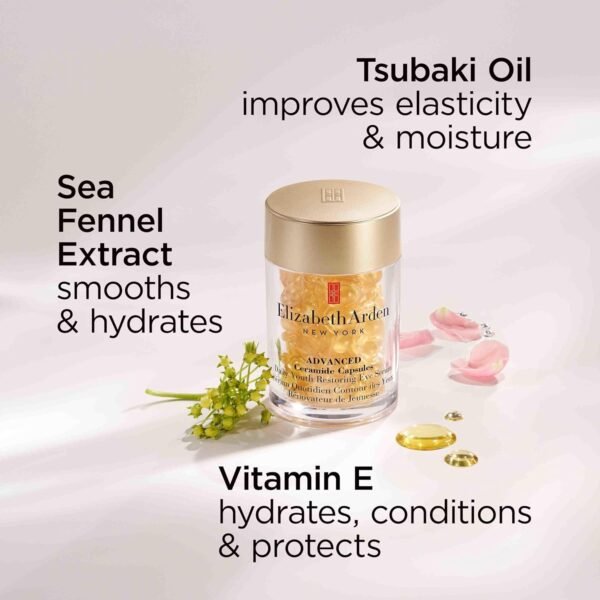 Elizabeth Arden Advanced Ceramide Eye Serum Capsules, Anti-Aging Skincare for Wrinkles & Crow's Feet, Fragrance-Free Hydrating Formula for Brighter, Firmer Skin, 60 Count - Image 8