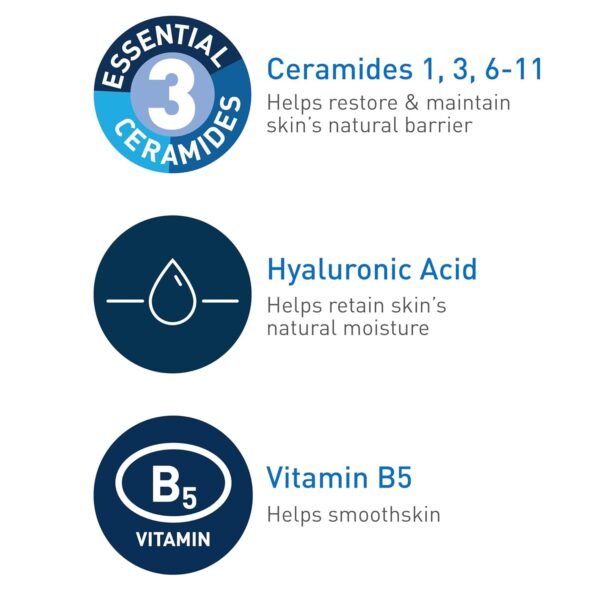 Cerave Hyaluronic Acid Serum for Face with Vitamin B5 and Ceramides, Hydrating Face Serum for Dry Skin, Fragrance Free, 1 Ounce - Image 3