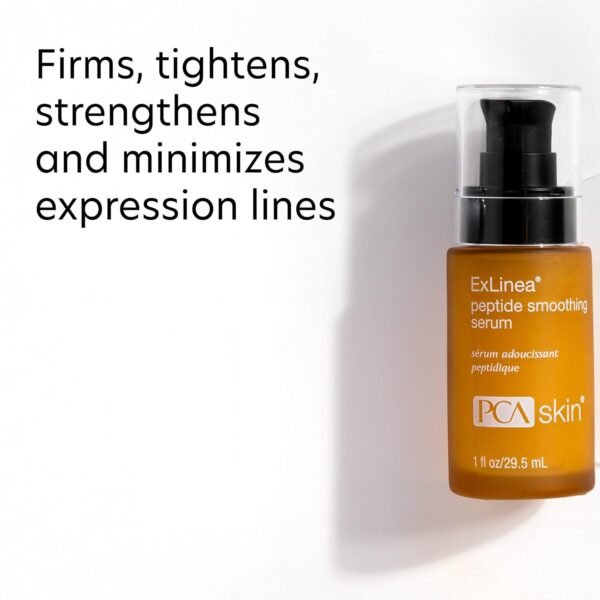 PCA SKIN ExLinea Peptide Smoothing Face Serum, Spot Treatment Serum for Fine Lines and Wrinkles, Firms and Strengthens Aging Skin, Formulated with Squalene and Hyaluronic Acid, 1.0 oz Pump - Image 3