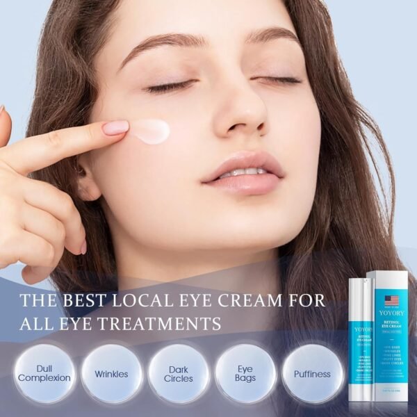 Retinol Under Eye Cream - Eye Cream for Eye Bags, Dark Circles, and Fade Wrinkles, Fine Lines Skin Care Treatment for Women and Men, 20ML(White) - Image 8
