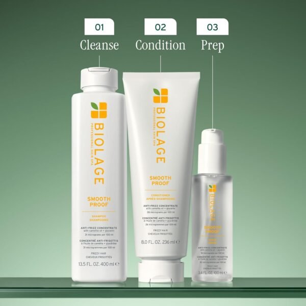 Biolage Smooth Proof Serum - Hydrates & Heals Brittle Strands, Frizz Control Hair Serum, For Frizzy Hair, With micro-dosed Camellia Oil & Glycerin - Image 8