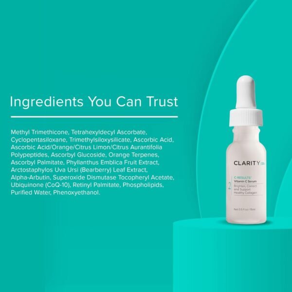 ClarityRx C-Results Vitamin C Brightening Face Serum, Natural Plant-Based Anti-Aging Facial Treatment for Dark Spots & Acne Scars - Image 8