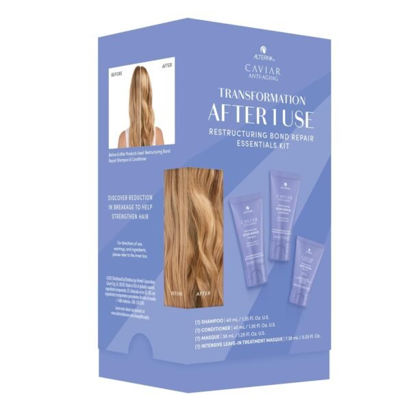 Alterna Haircare CAVIAR Anti-Aging Restructuring Bond Repair Travel Kit - Shampoo, Conditioner, Masque | Strengthens and Protects Damaged Hair - Image 2