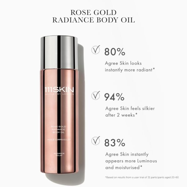 111Skin Rose Gold Radiance Body Oil, Non-Greasy Moisturizing Oil, Soothing Body Oil Containing Damask Rose Extract, Green Microalgae & Chamomile, 3.4 Fl. Oz. - Image 4