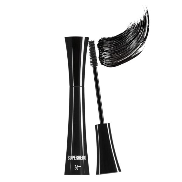 IT Cosmetics Superhero Mascara – Volumizing and Lengthening Black Mascara, Buildable Lash Volume with Collagen, Biotin & Peptides, Lifting & Curling Formula, Suitable for Sensitive Eyes - Image 2