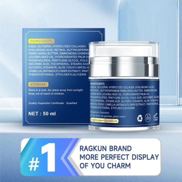Retinol Cream for Face, Collagen Neck Creams for Tightening and Firming, Anti Aging Day & Night Facial Moisturizer for Women & Men, Instant Face Lift Wrinkle Cream 1.7 fl. oz. - Image 9