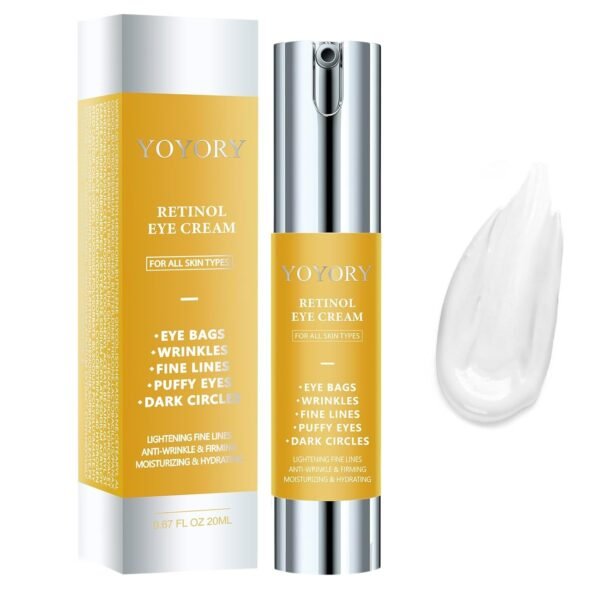 Retinol Under Eye Cream - Anti-aging Eye Cream for Eye Bags, Dark Circles, and Fade Wrinkles, Fine Lines Skin Care Treatment for Women and Men, Gold(0.67 Fl Oz) - Image 2