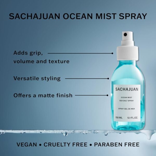 SACHAJUAN Ocean Mist Sea Salt Spray, Wave, Texture, Grip & Volume for Texturizing Beach Waves, Matte Finish - Image 3