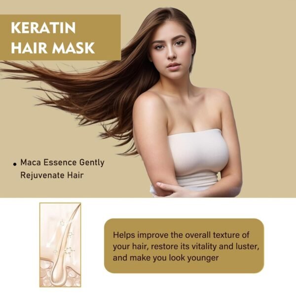 Collagen Hair Mask for Damaged Hair - Deep Repair Conditioning Argan Oil Treatment for Curly or Straight Thin Fine Hair 100ml - Image 6