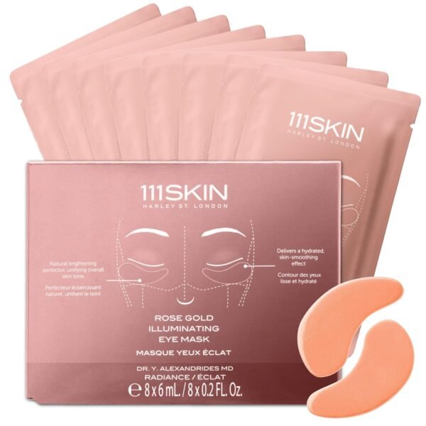 111SKIN Rose Gold Illuminating Eye Mask, Brightening & Hydrating Under Eye Patches for Dull, Dry Skin with Rose Extract, Colloidal Gold & Vitamin C, Improves the Appearance of Dark Circles, 8 Pairs - Image 2