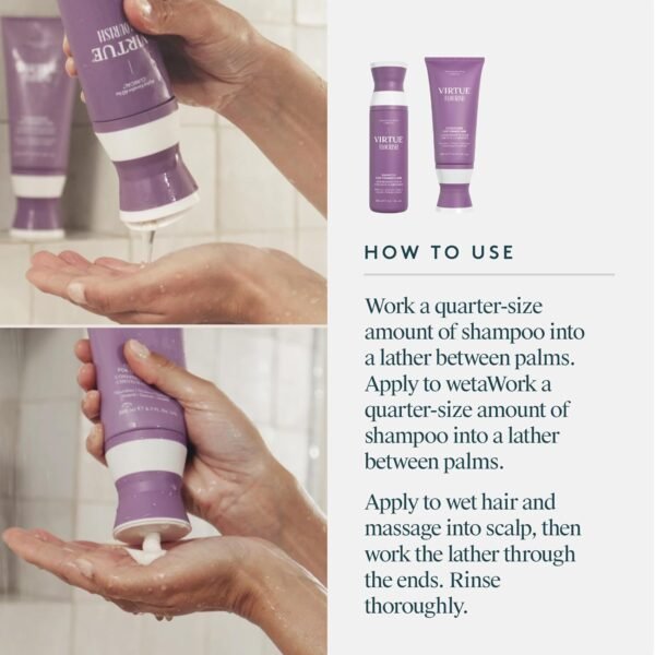 Virtue Flourish Shampoo and Conditioner Set for Fine or Thinning Hair, Sulfate Free Hair Growth Product - Image 6