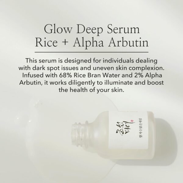 Beauty of Joseon Glow Deep Serum Rice Alpha-Arbutin for Uneven Dull Skin Tone, Daily Korean Skin Care for Men and Women 30ml, 1 fl.oz - Image 3