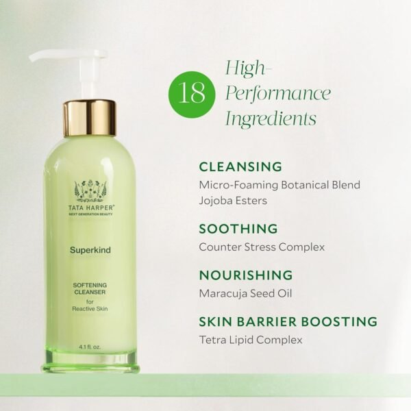 Tata Harper Superkind Softening Cleanser, Gentle Cleanser for Sensitive Skin, Hypoallergenic Skincare, Fragrance Free, Natural Skincare, Dermatologist Tested, Vegan, 125ml - Image 4