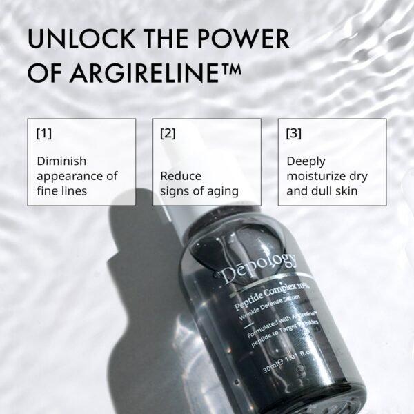 Depology Peptide Complex 10% Wrinkle Defense | Argireline™ Peptide Serum | Hydrating Face Serum Targets Dynamic Wrinkles | Vitamin C & Hyaluronic Acid Serum 1.01 fl oz - Image 8