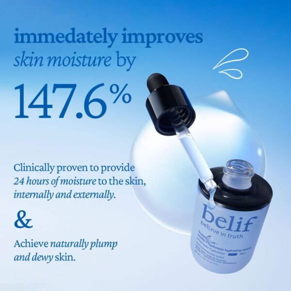 belif Super Drops Multi-7 Hyaluronic Hydrating Serum - 24-hr Moisturization, Hyaluronic Acid, Panthenol, Lightweight Daily Essence | Korean Skincare (1.01 fl. oz) - Image 5