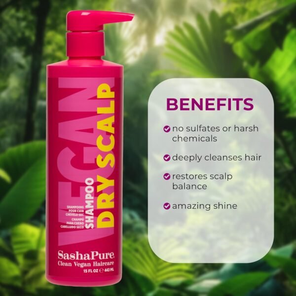 Dry Scalp Shampoo with Organic Sacha Inchi Oil, Deep Cleansing & Scalp Moisturizing, Soothes & Calms Irritated Scalp, Sulfate-Free 15 Fl Oz - Image 4